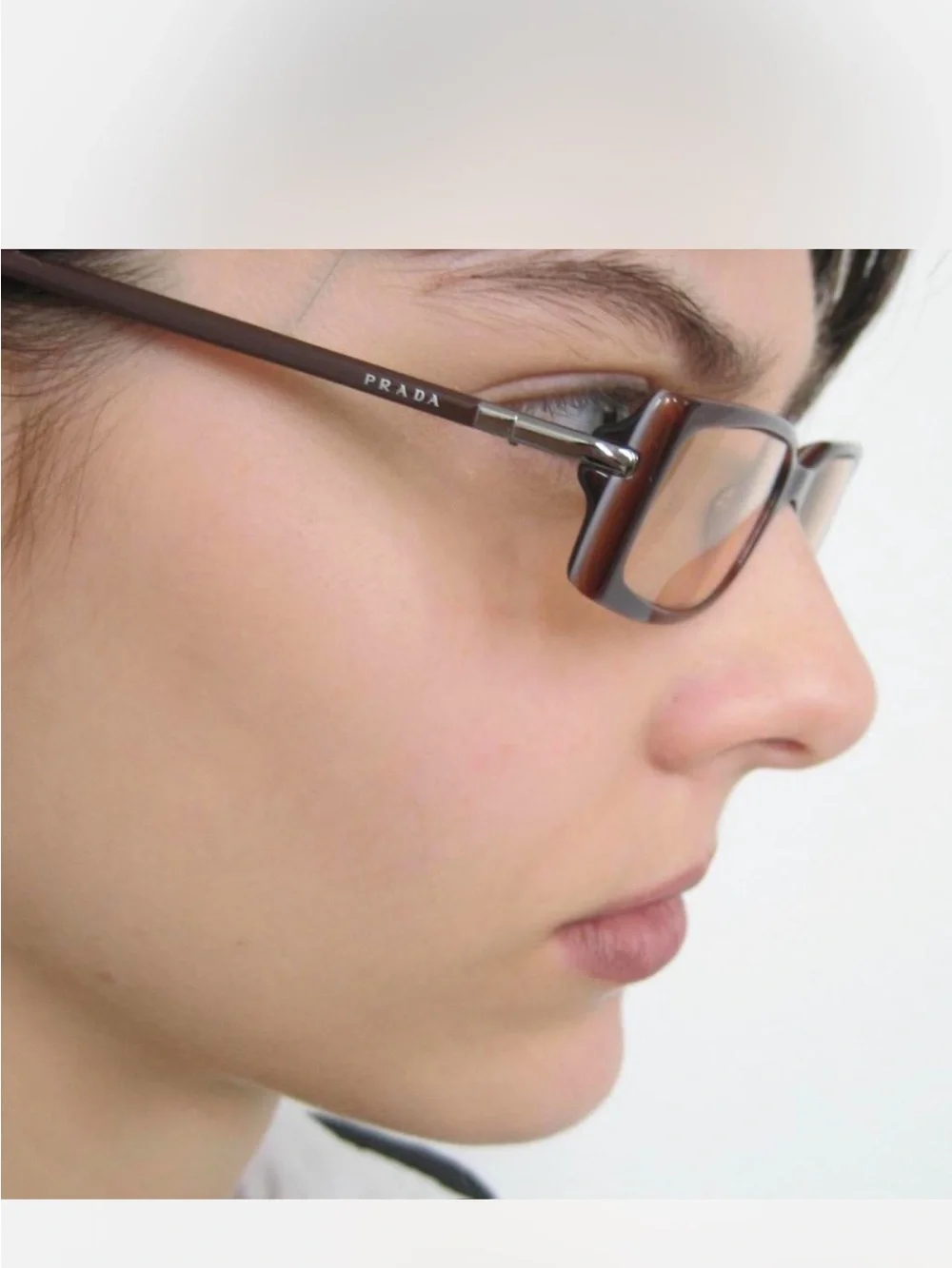Authentic Prada Rectangular Sunglasses in Dark Brown
